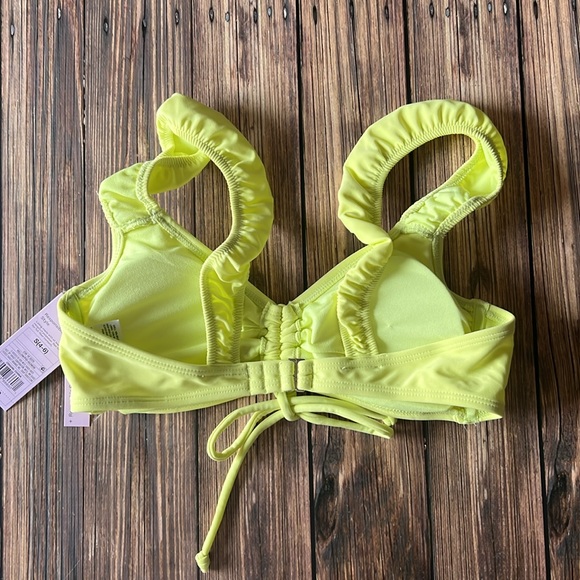 NWT Wild Fable Neon Citron Yellow Ruffle Bikini Top S - Picture 3 of 3